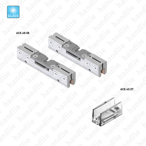 KIT ACE.68.58 + ACE.40.57 - Para portas em vidro - 80kg