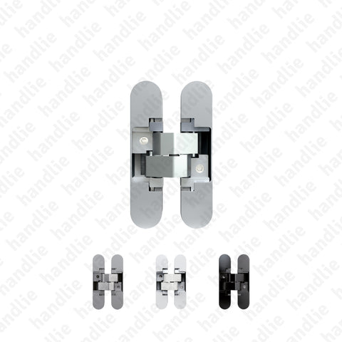 D.505.28.3D - Dobradiça oculta / invisível 3D - Carga 40Kg (2 dobradiças) - Espessura porta min. 28mm
