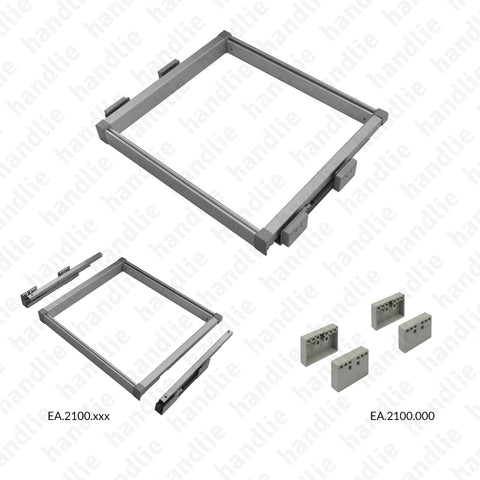 KIT EA.2100 - Aro com corrediças Soft Close - SC SQUARE CLOSET