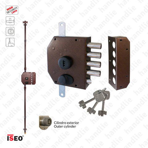 F.913105 - Fechadura alta segurança de sobrepor para trancas verticais