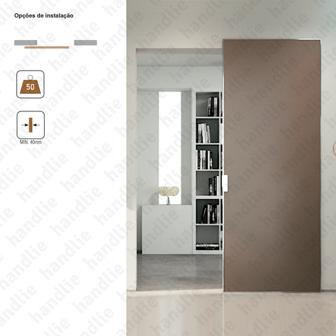 Phantom Timber | Ghost Series - Sistema para divisões e portas correr de passagem em madeira - até 50Kg por folha - Abertura Total - 800mm