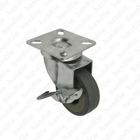 R.156 - Roda giratória com travão Ø50 / Ø75 - Cinza