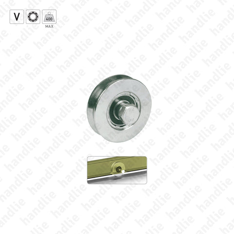 R.962 - Roda com canal V / 1 rolamento - Inox