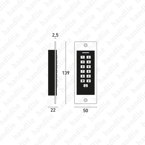 CA.6509 - Controlo de acessos com código PIN e cartão de proximidade autoprogramável - IP68