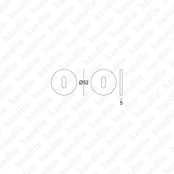 ENT.5210.005.EN - Par de entradas de chave normal redondas Ø52x5mm
