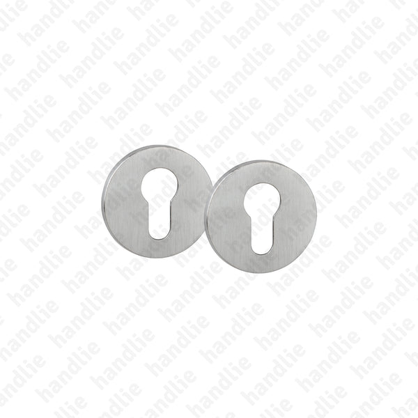 ENT.5210.005.EY - Par de entradas de chave normal redondas Ø52x5mm