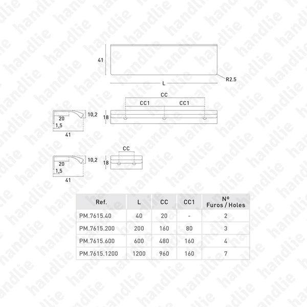 PM.7615 | EDGE STRAIGHT - Puxador para mobiliário