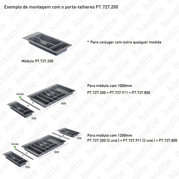PT.727 - Porta talheres com divisões para móveis - Polipropileno