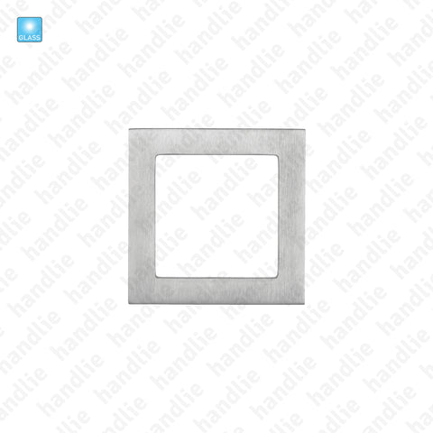 CE.IN.8677A - Puxador concha plana quadrada para porta vidro ou madeira - Inox