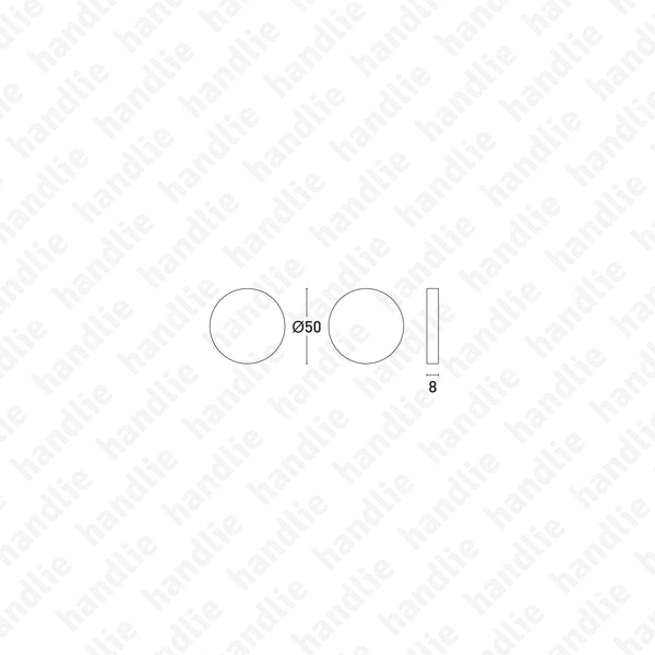 ENT.IN.85.EC - Jogo de entradas de chave cegas redondas Ø50x8mm