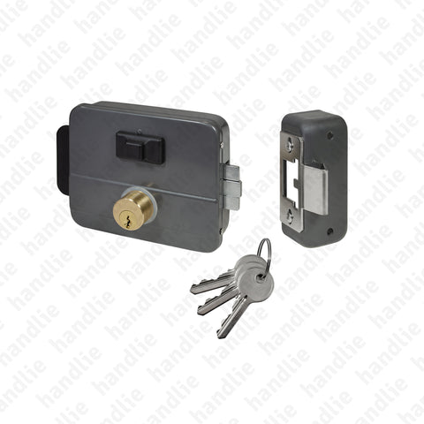 F.5015.D96 - Fechadura eléctrica de sobrepor chave / chave + botão