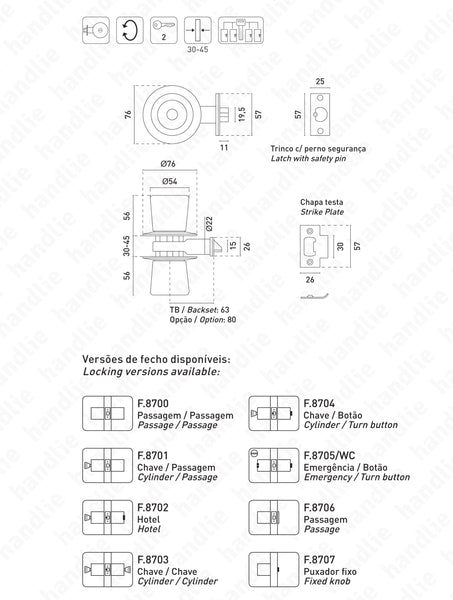 F.8705 - WC (Botão Emergência / Botão)
