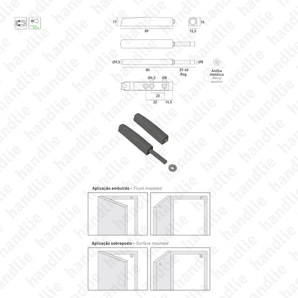 FX.7220 - Fecho com mola Tic-Tac (Push Open) magnético - Nylon