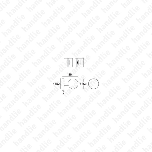PF.IN.8004.B - Puxador simples Fixo - Inox