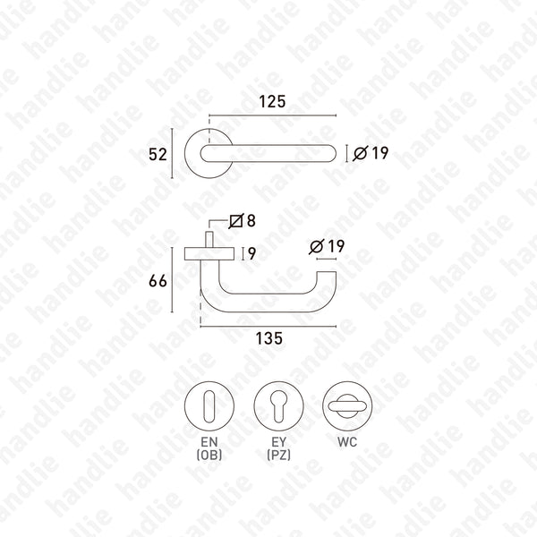 P.IN.8101A - Par puxador - Inox