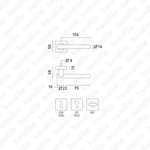P.IN.8260 - Par puxador - Inox