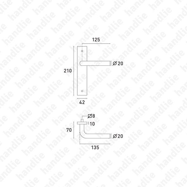P.IN.8542 - Par puxador - Inox
