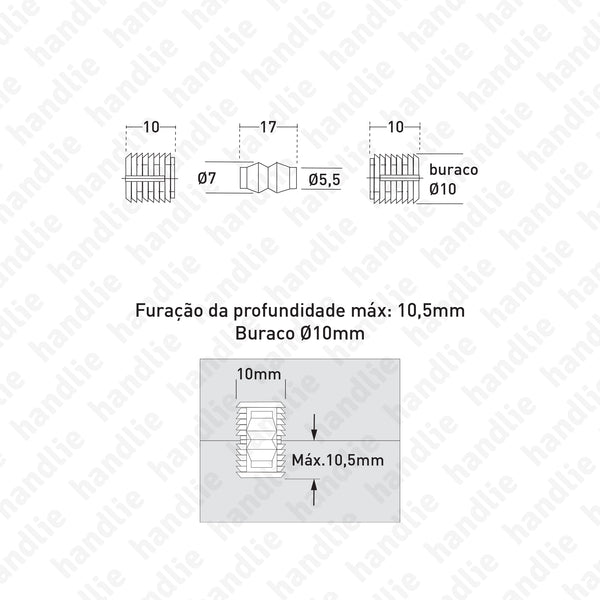 S.4475.F/S.4476.M - Sistema de fixação oculto para mobiliário "BONE"