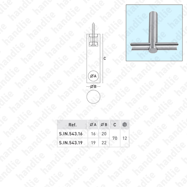 S.IN.543 - Suporte central para varão - Inox