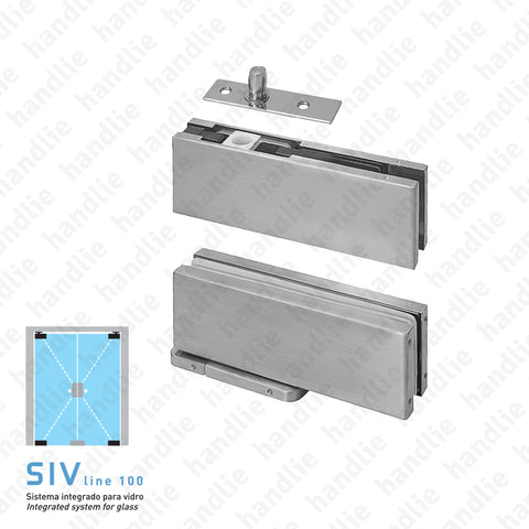 SIV.152 - Jogo pivot hidráulico - Especial para portas em vidro exteriores - INOX